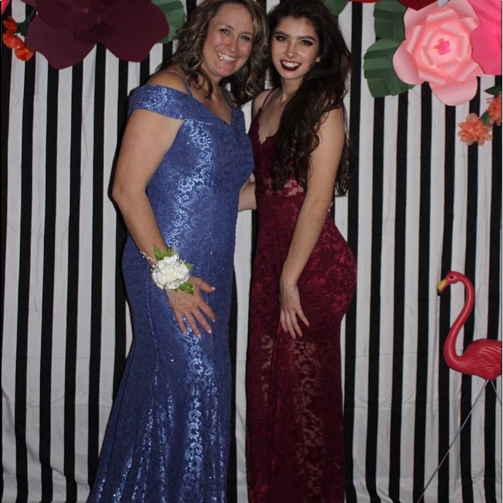 Shimmery Lace Prom Dress
